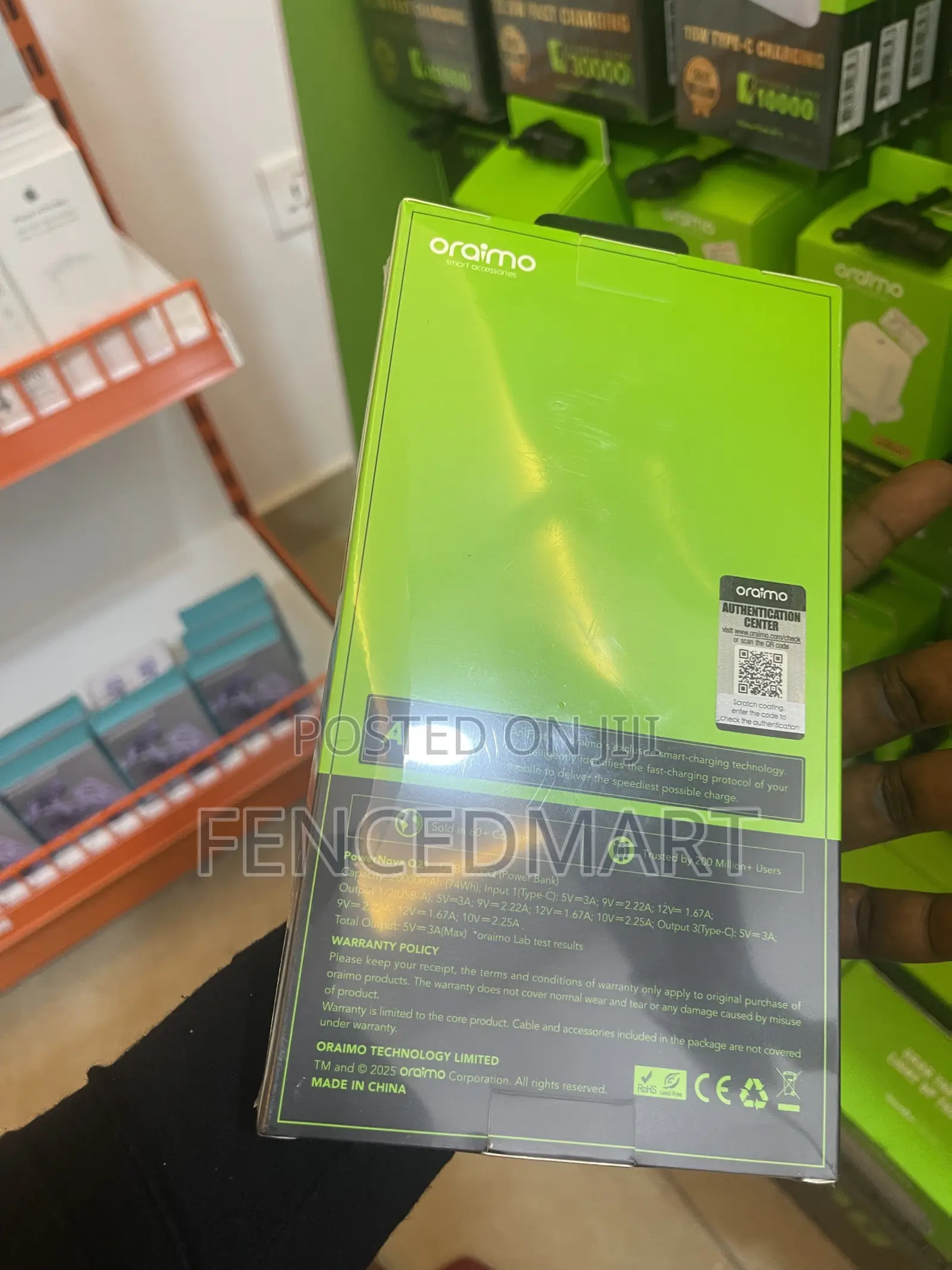 Oraimo PowerNova Q21 20000mAh 22.5W Fast Charging Power Bank