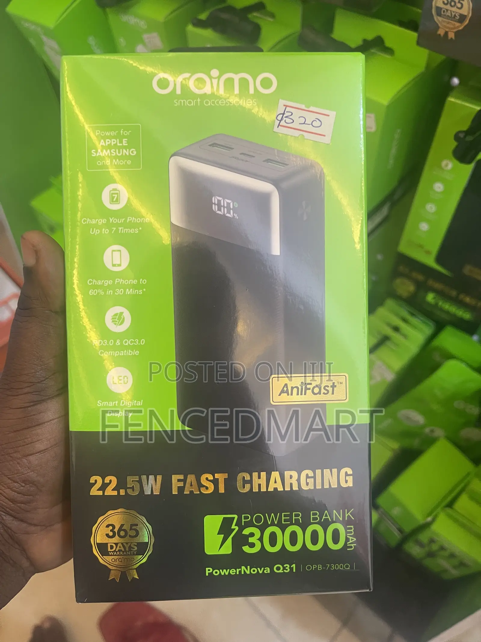 Oraimo PowerNova Q31 30000mAh 22.5W Fast Charging Power Bank