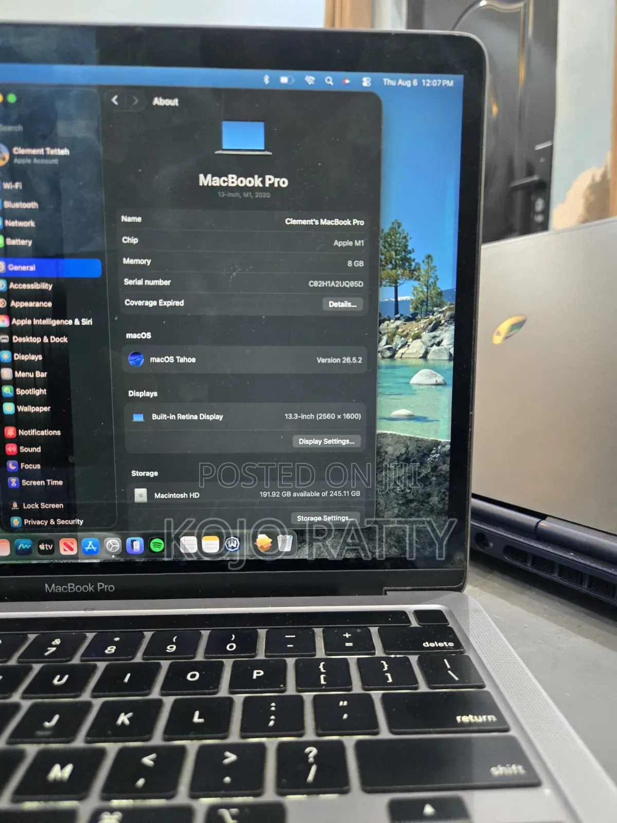 Laptop Apple MacBook Pro 2020 8GB Apple M1 Pro HDD+SSD 256GB