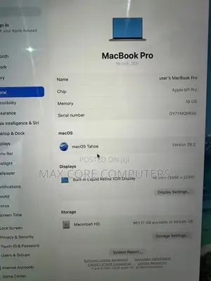 Laptop Apple MacBook Pro 2021 M1 16GB Apple M1 SSD 1T