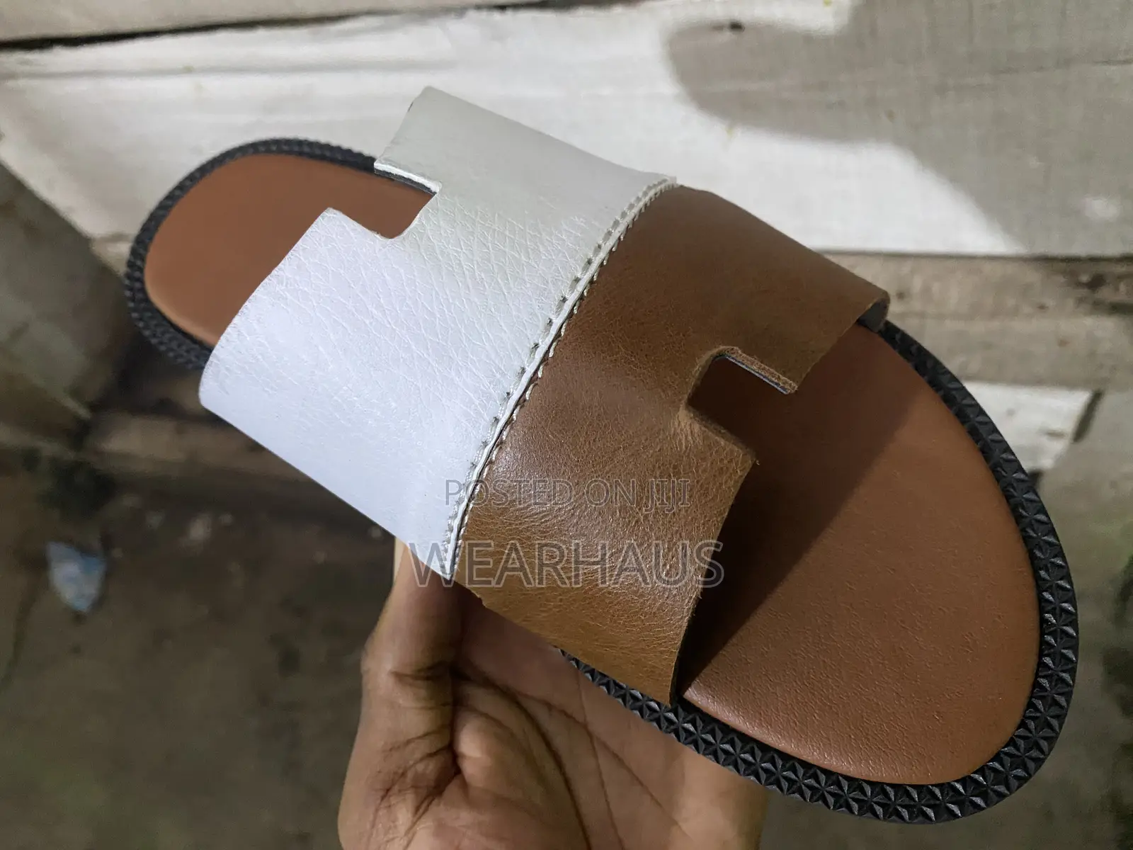 Classic Brown-White Single Strap for Men