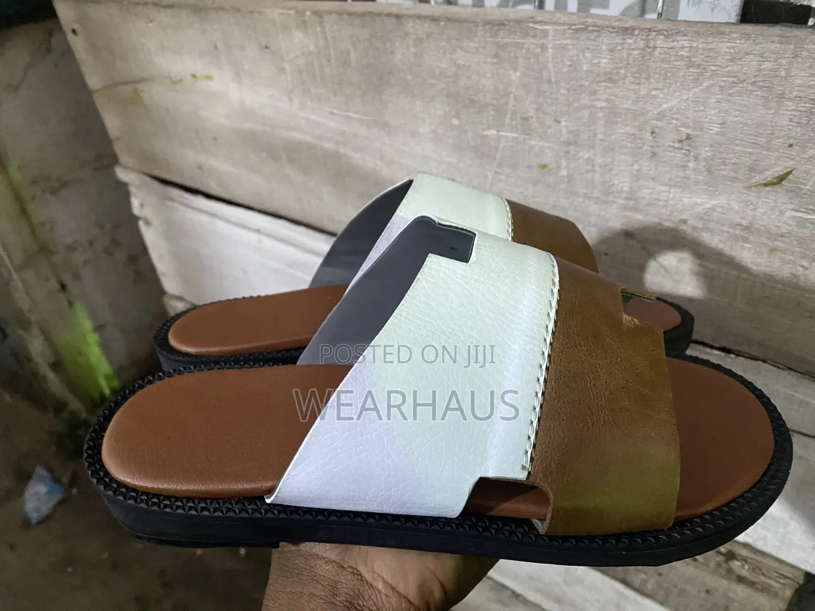 Classic Brown-White Single Strap for Men