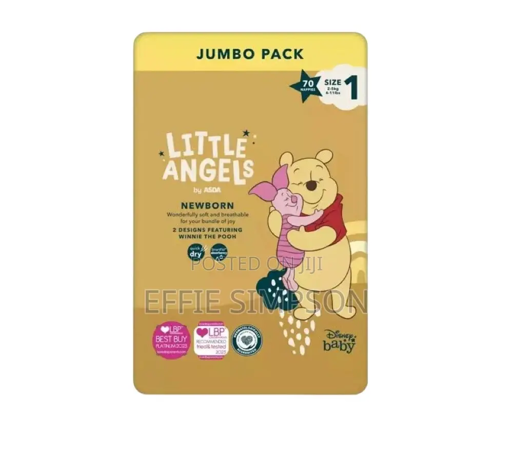Little Angel Diapers – Size 1 (Newborn) 70pcs