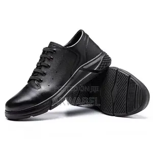 Dinngu Cowhide Leather Low Cut Safety Shoes Anti-Smashing Puncture