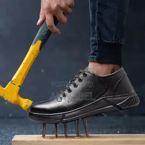 Dinngu Cowhide Leather Low Cut Safety Shoes Anti-Smashing Puncture