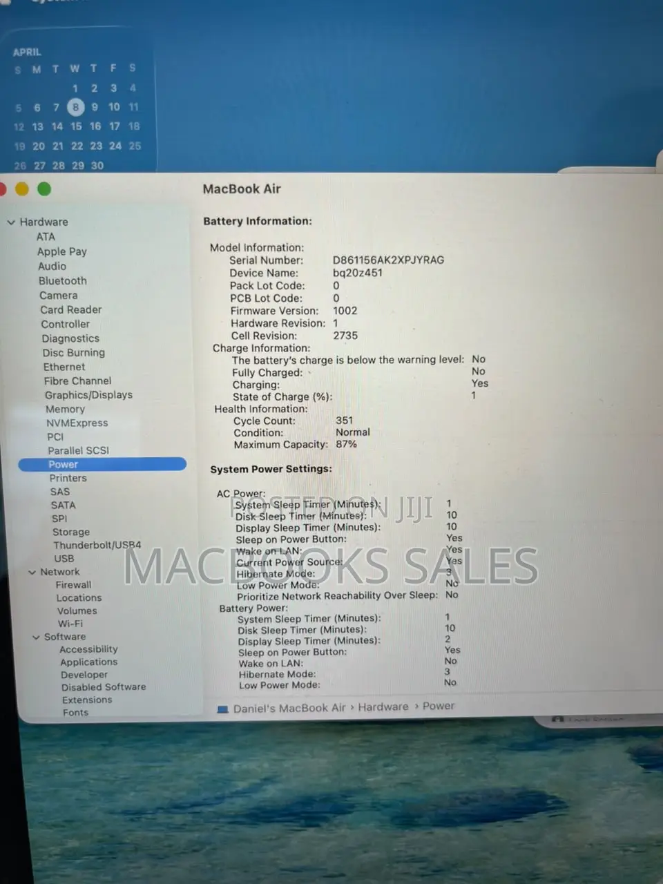 Laptop Apple MacBook Air 2020 M1 8GB Apple M1 SSD 512GB