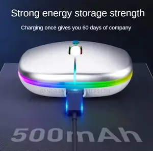 Rechargeable RGB Wireless Mouse – Silent Click | USB 2.4G | 500mAh