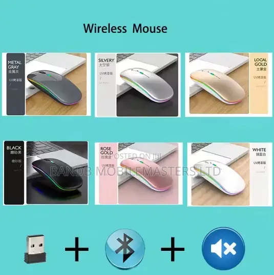 Rechargeable RGB Wireless Mouse – Silent Click | USB 2.4G | 500mAh