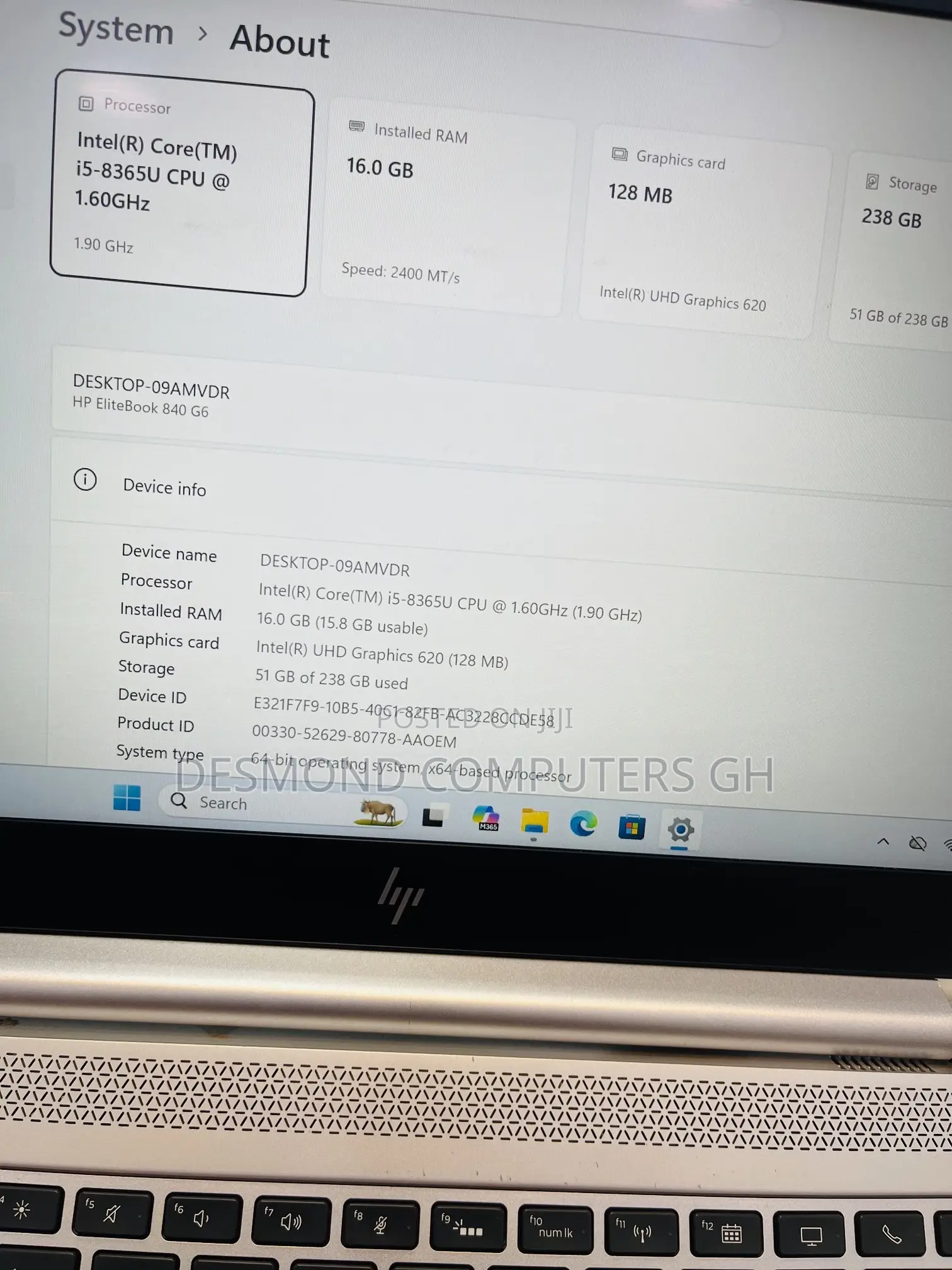 Laptop HP EliteBook 840 G6 16GB Intel Core i5 SSD 256GB