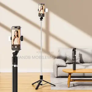Selfie Stick Tripod With Fill Light Remote | Extendable Phone Stand