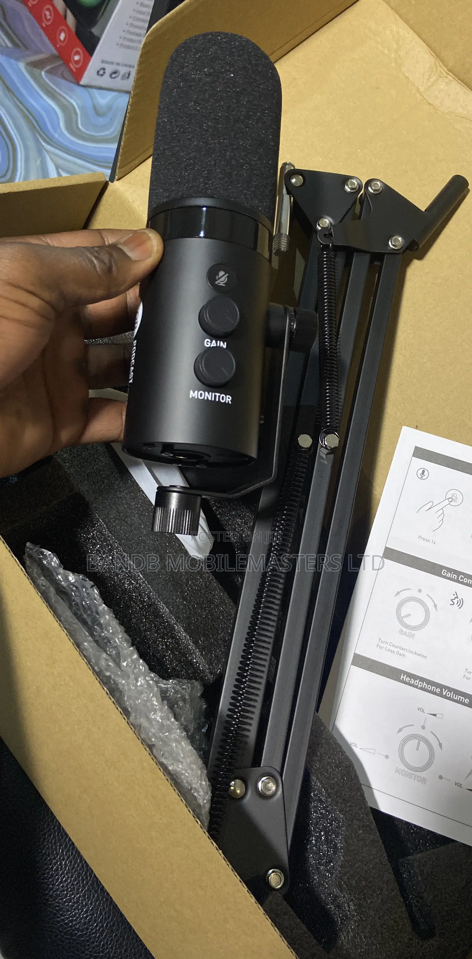 Professional Podcast Microphone Kit With Boom Arm Stand