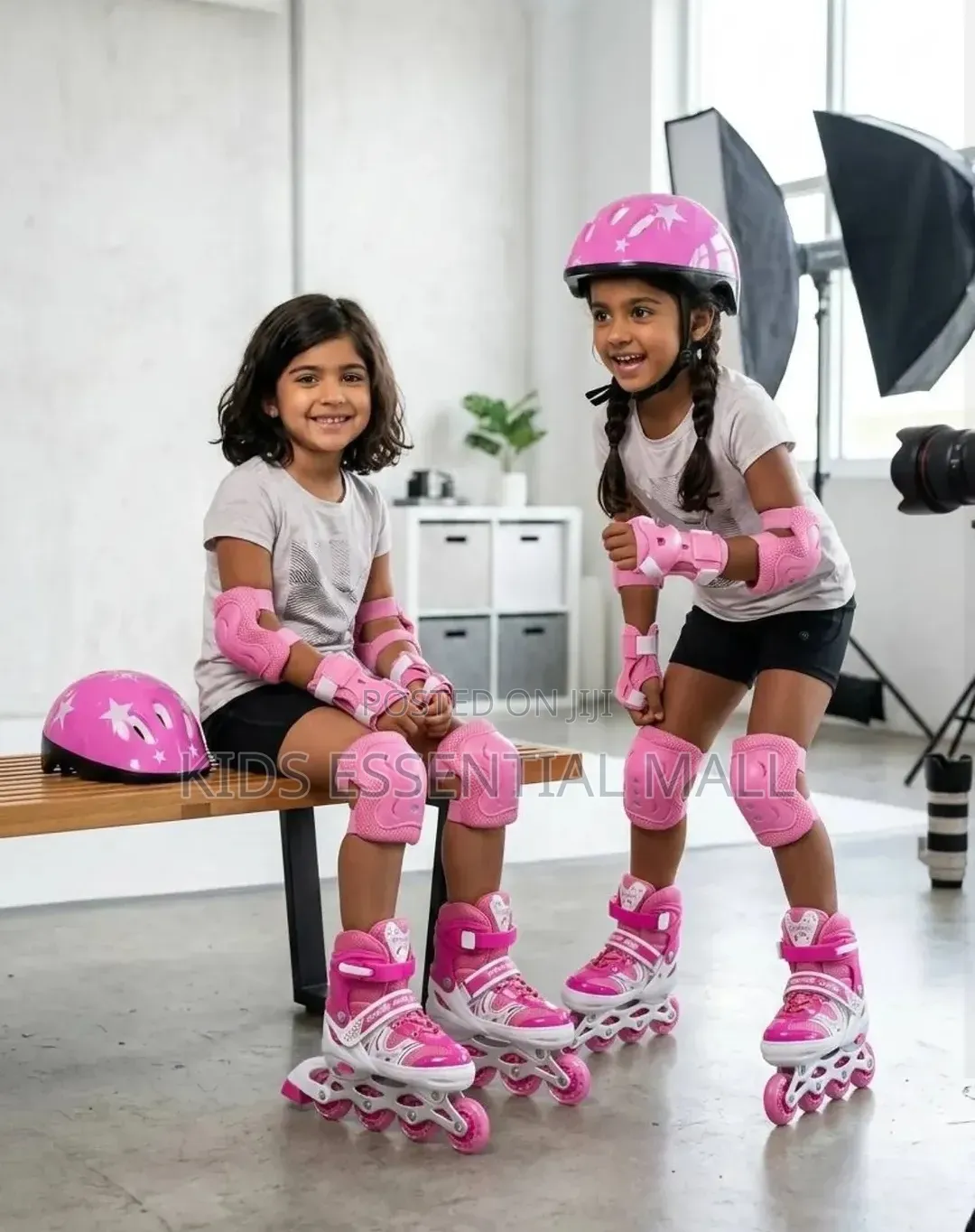 Kids Roller Skate Shoes Set, Pink, Blue, Red and Black