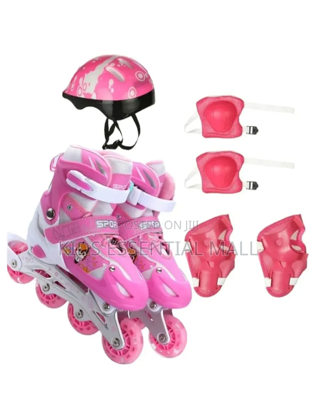 Kids Roller Skate Shoes Set, Pink, Blue, Red and Black