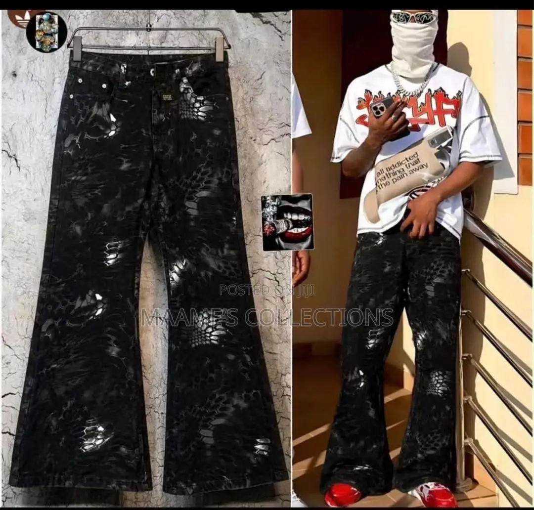 Men’s Wide Leg Baggy Jeans – Trendy Relaxed Fit Denim Pants