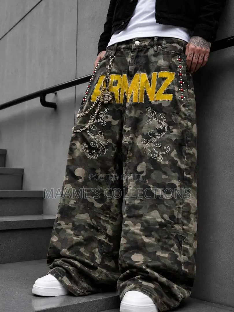 Men’s Wide Leg Baggy Jeans – Trendy Relaxed Fit Denim Pants