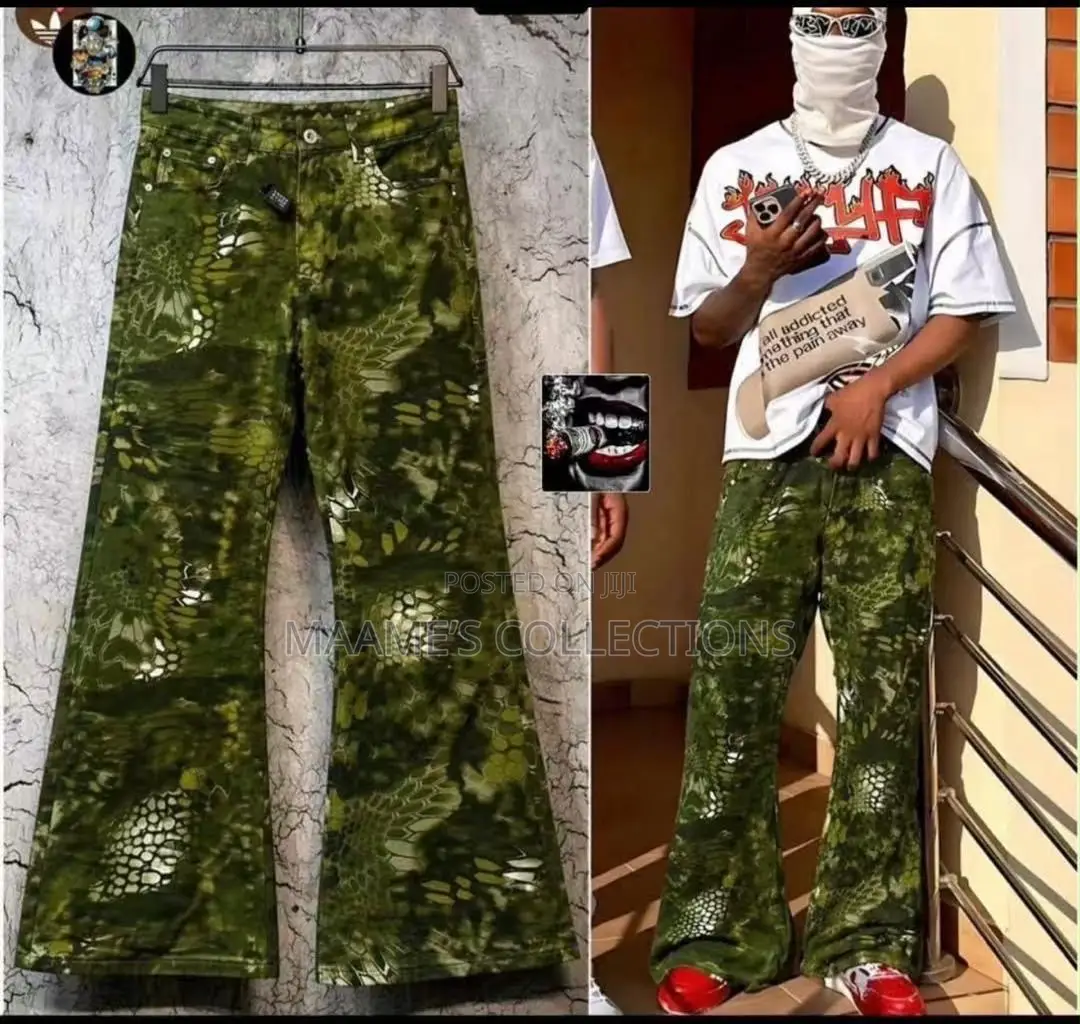 Men’s Wide Leg Baggy Jeans – Trendy Relaxed Fit Denim Pants