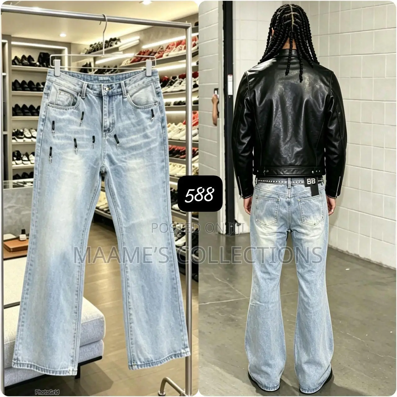 Men’s Wide Leg Baggy Jeans – Trendy Relaxed Fit Denim Pants