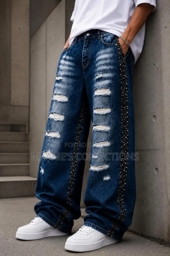 Men’s Premium Baggy Wide-Leg Jeans – Comfortable Trendy