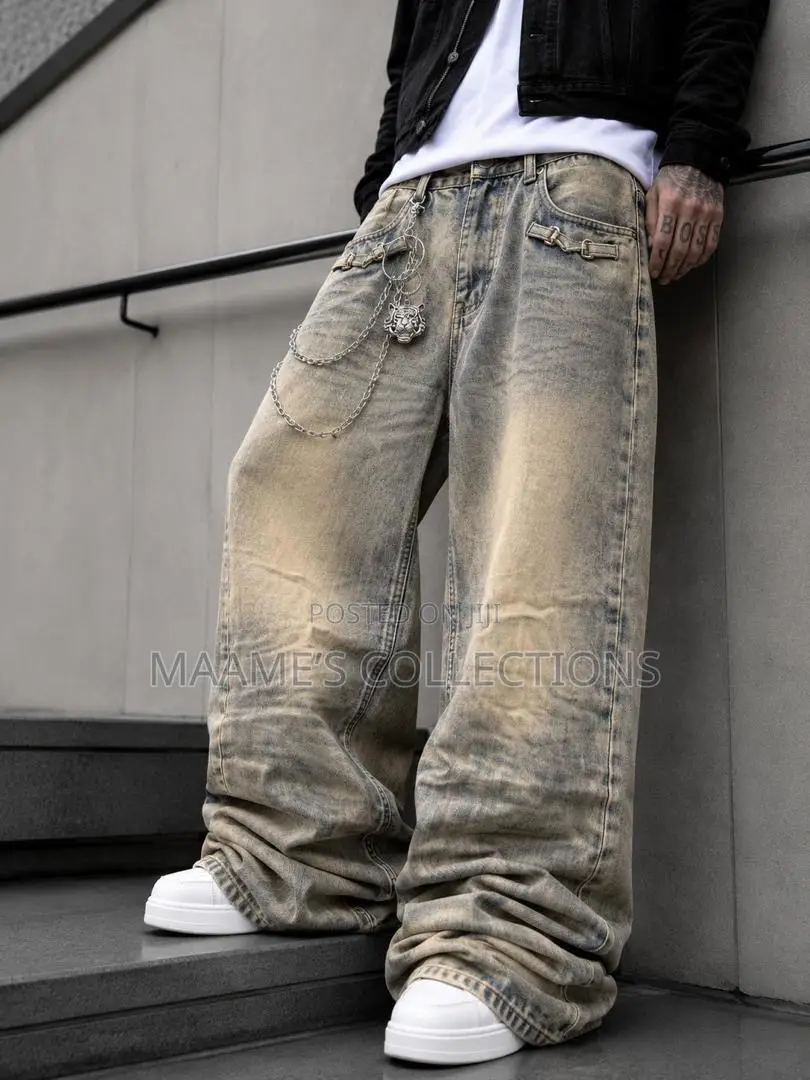 Men’s Premium Baggy Wide-Leg Jeans – Comfortable Trendy