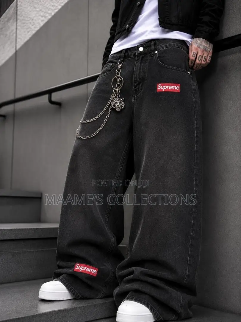 Men’s Premium Baggy Wide-Leg Jeans – Comfortable Trendy
