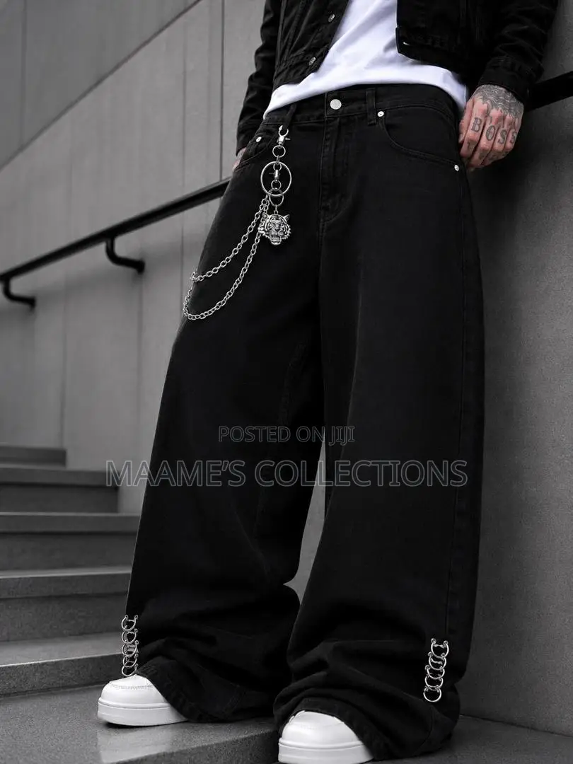 Men’s Loose Fit Wide-Leg Baggy Jeans