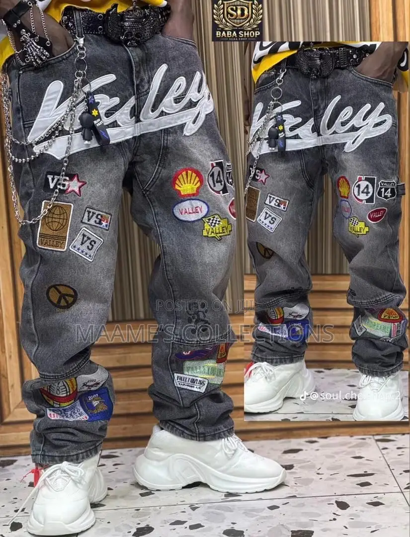 Men’s Loose Fit Wide-Leg Baggy Jeans