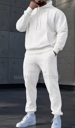 Men’s Plain Hoodie Top Down Set | Casual Tracksuit