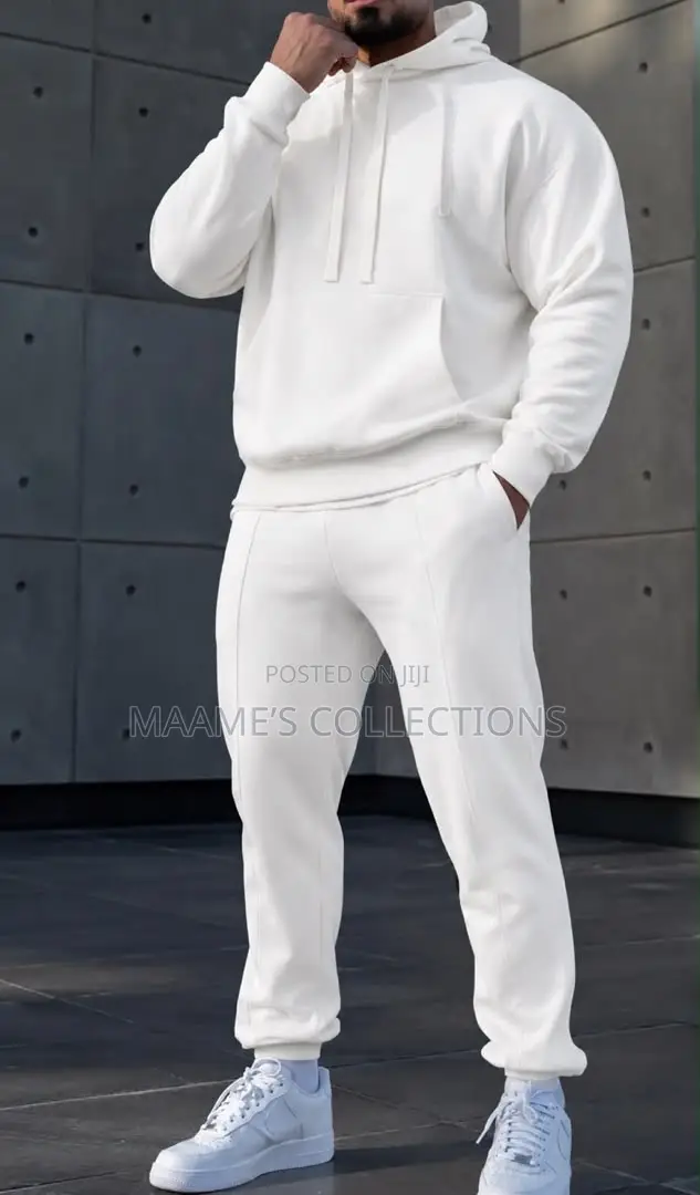 Men’s Plain Hoodie Top Down Set | Casual Tracksuit