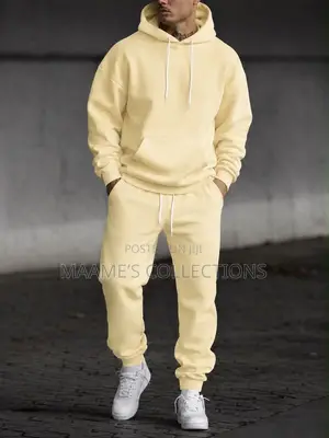 Men’s Plain Hoodie Top Down Set | Casual Tracksuit