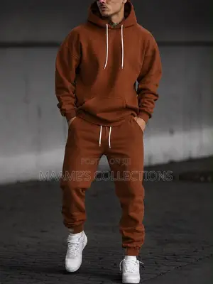Men’s Plain Hoodie Top Down Set | Casual Tracksuit