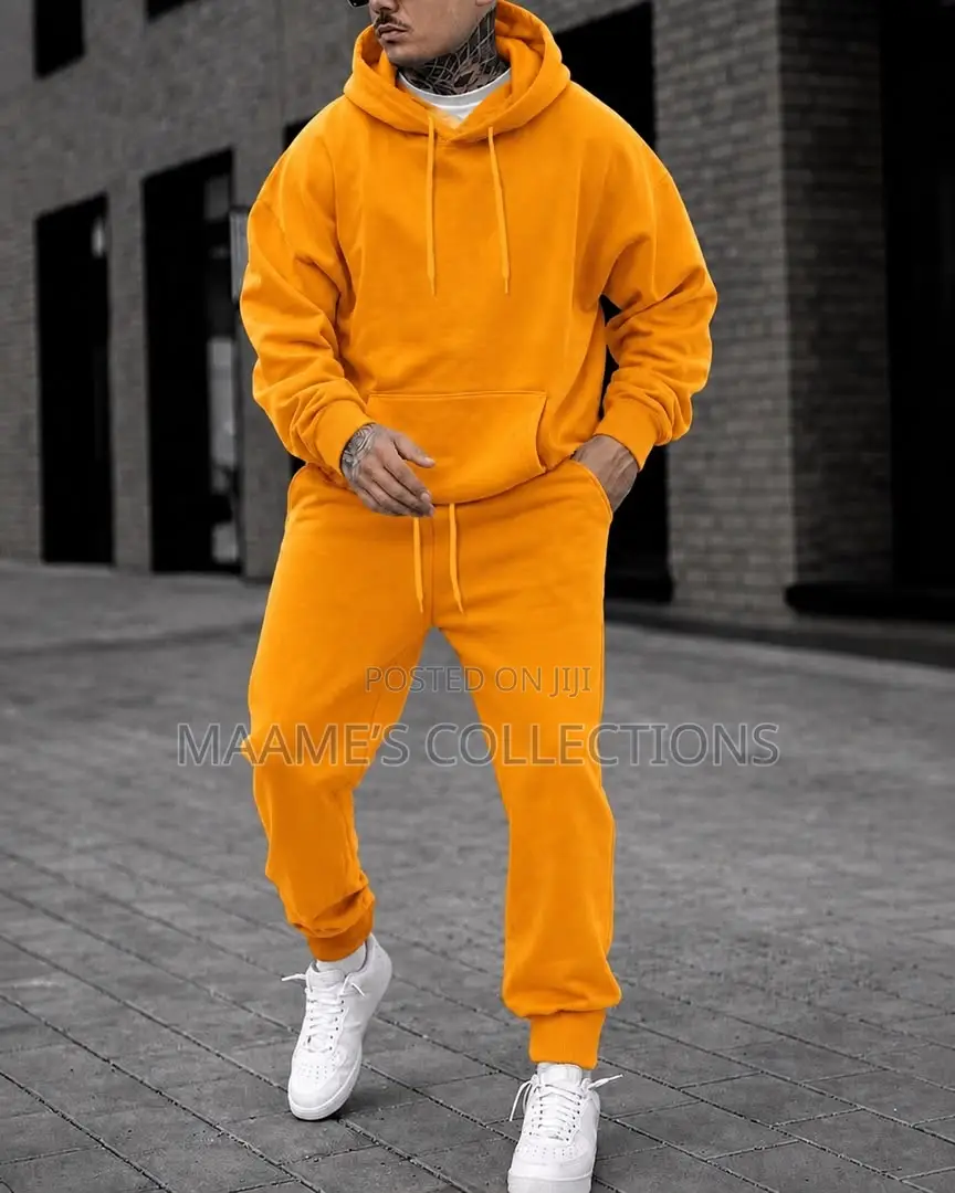 Men’s Plain Hoodie Top Down Set | Casual Tracksuit