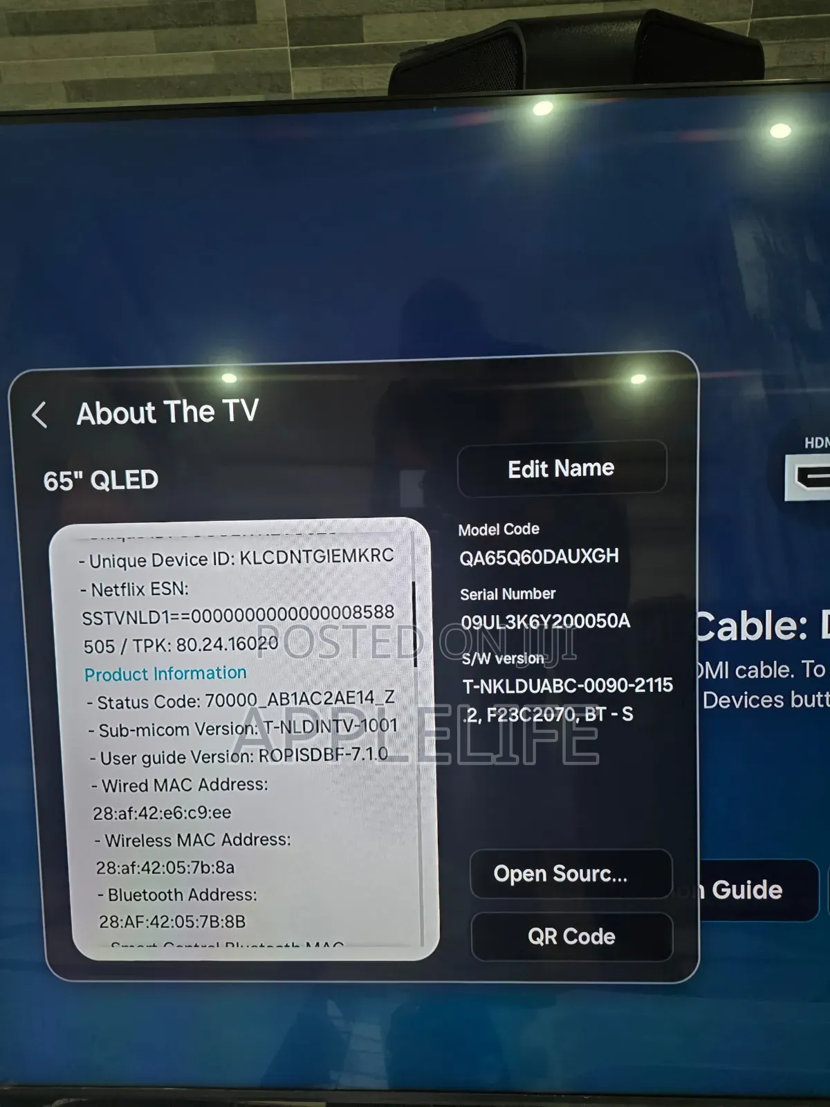 65inch Samsung Qled Smart TV