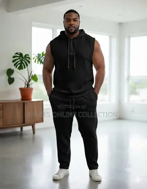Plain Sleeveless Hoodie Sets