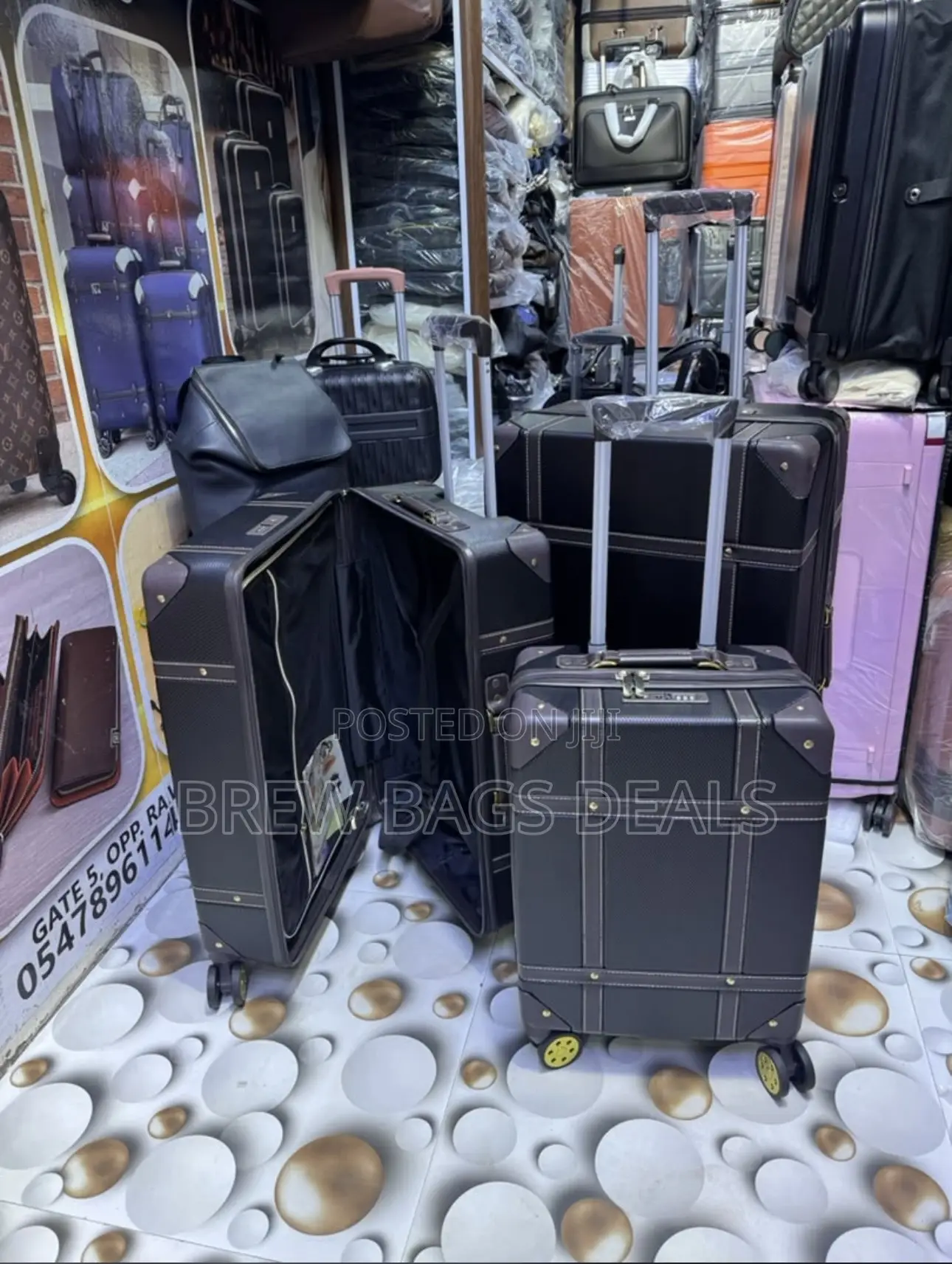 Premium Quality 3set Fiber Leather Box Luggage.