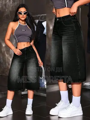 Jorts Jeans Pants/Wide Leg Shorts