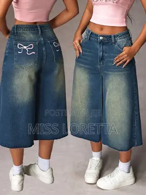 Jorts Jeans Pants/Wide Leg Shorts