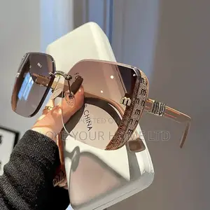 Fashion Rimless Oversized Square Sunglasses for Women