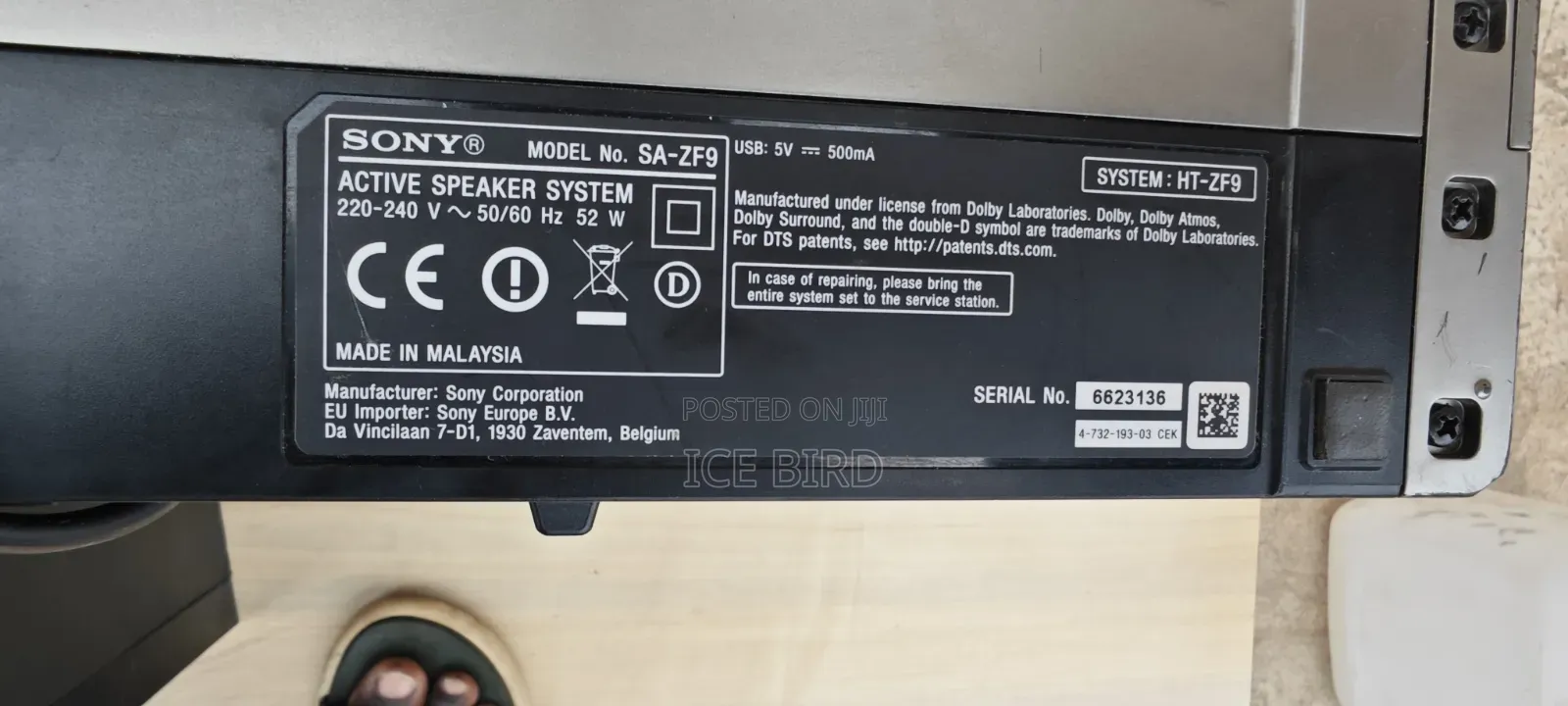Sony SA-ZF9 Sound Bar