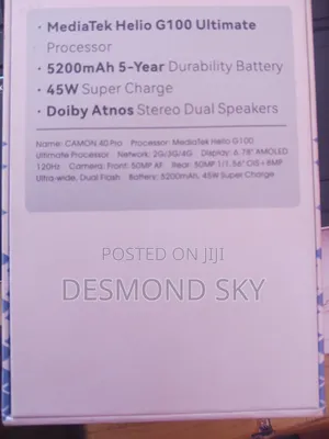 New Tecno Camon 40 Pro 4G 256 GB Silver