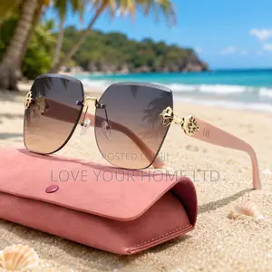 Rimless Oversized Square Sunglasses