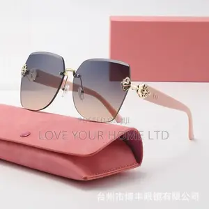 Rimless Oversized Square Sunglasses