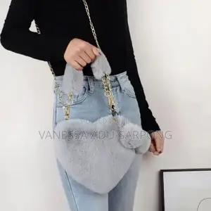Luxury Faux Heart Shaped Bag-Grey