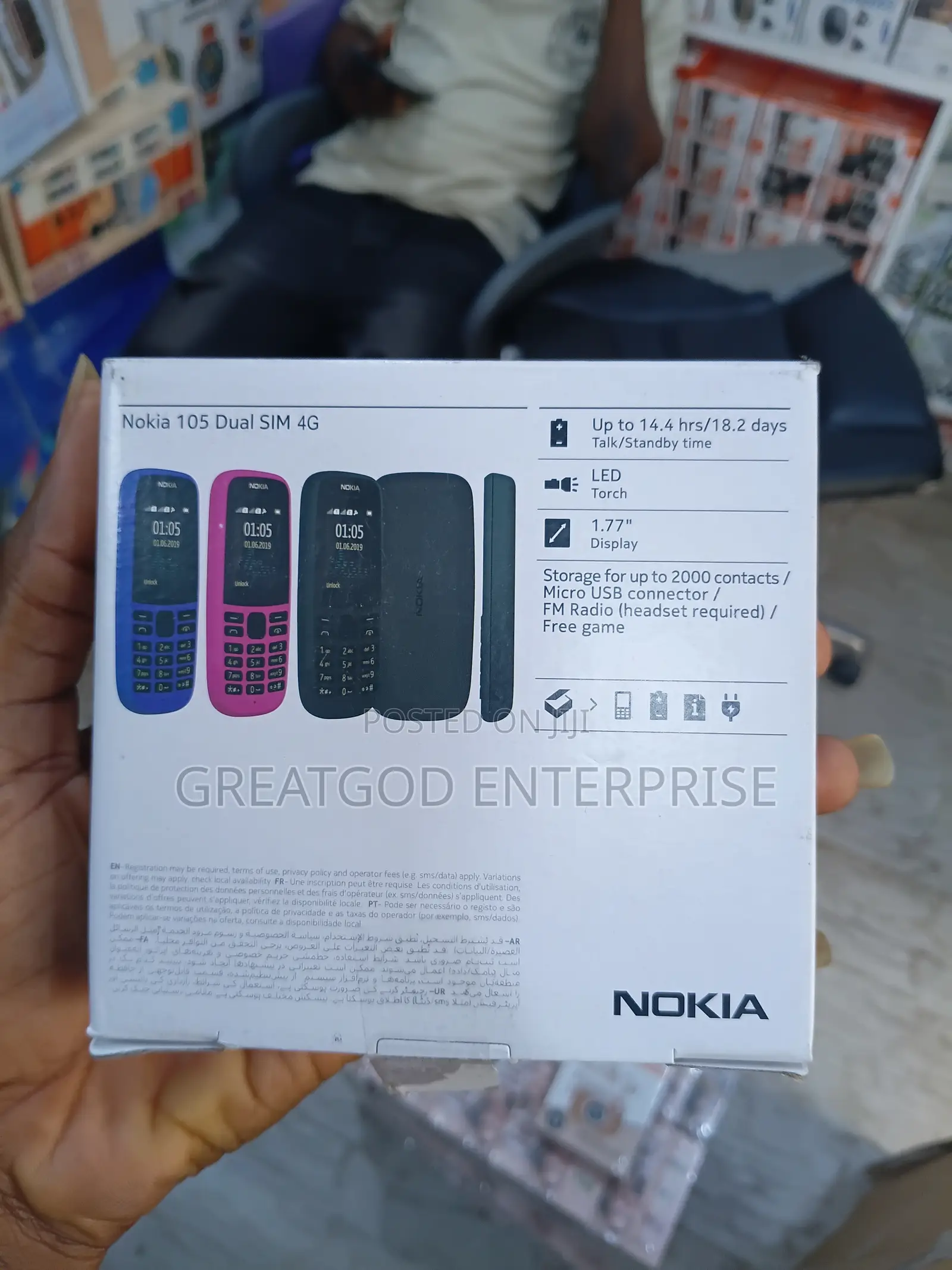New Nokia 105 4G Blue