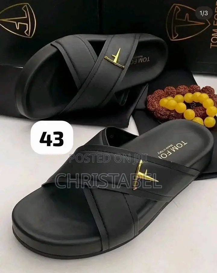 Balenciaga BB Logo Leather Slides