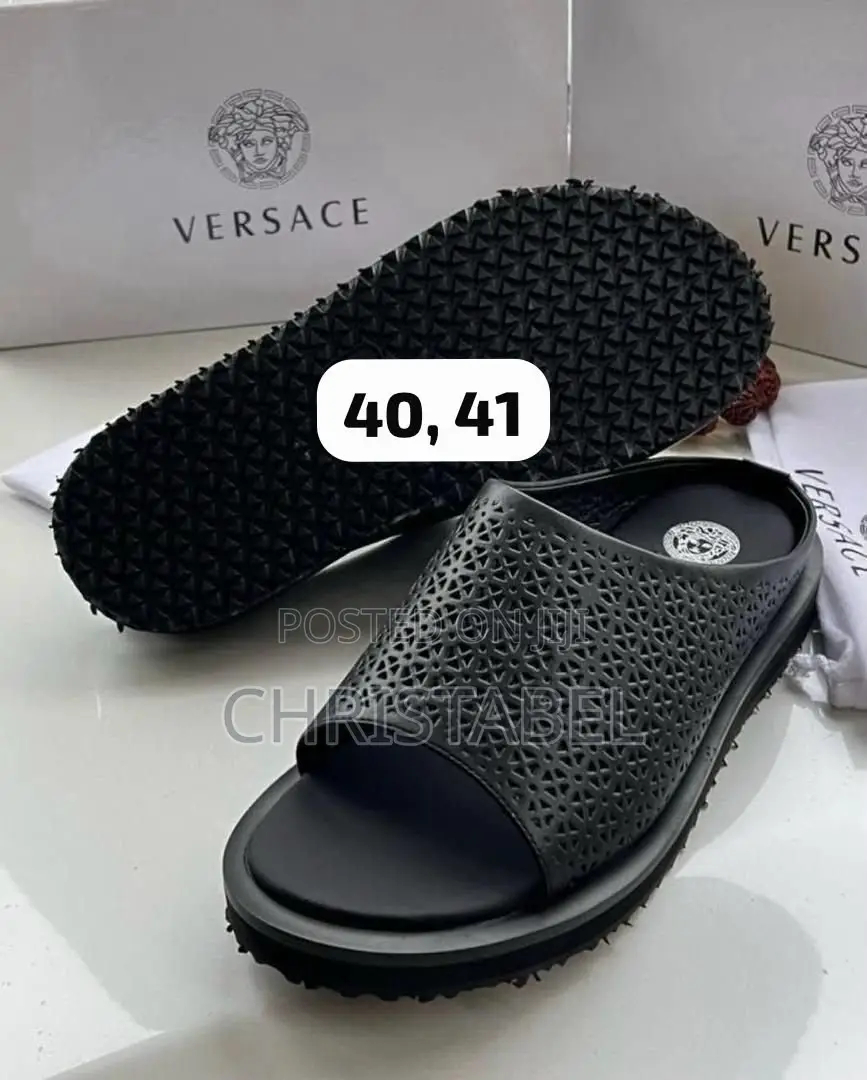Balenciaga BB Logo Leather Slides