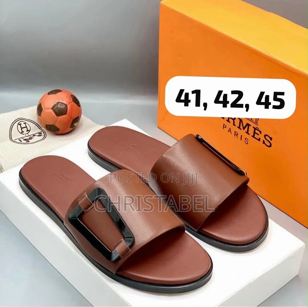 Balenciaga BB Logo Leather Slides