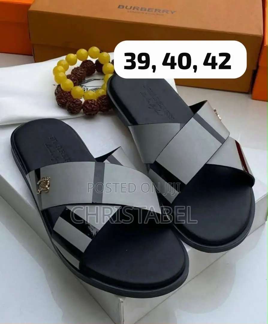 Balenciaga BB Logo Leather Slides