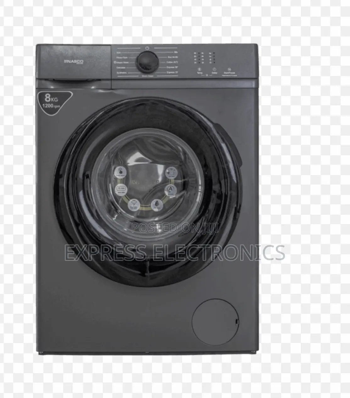 Nasco Washing Machine 8Kg Front Load Full Automatic Silver