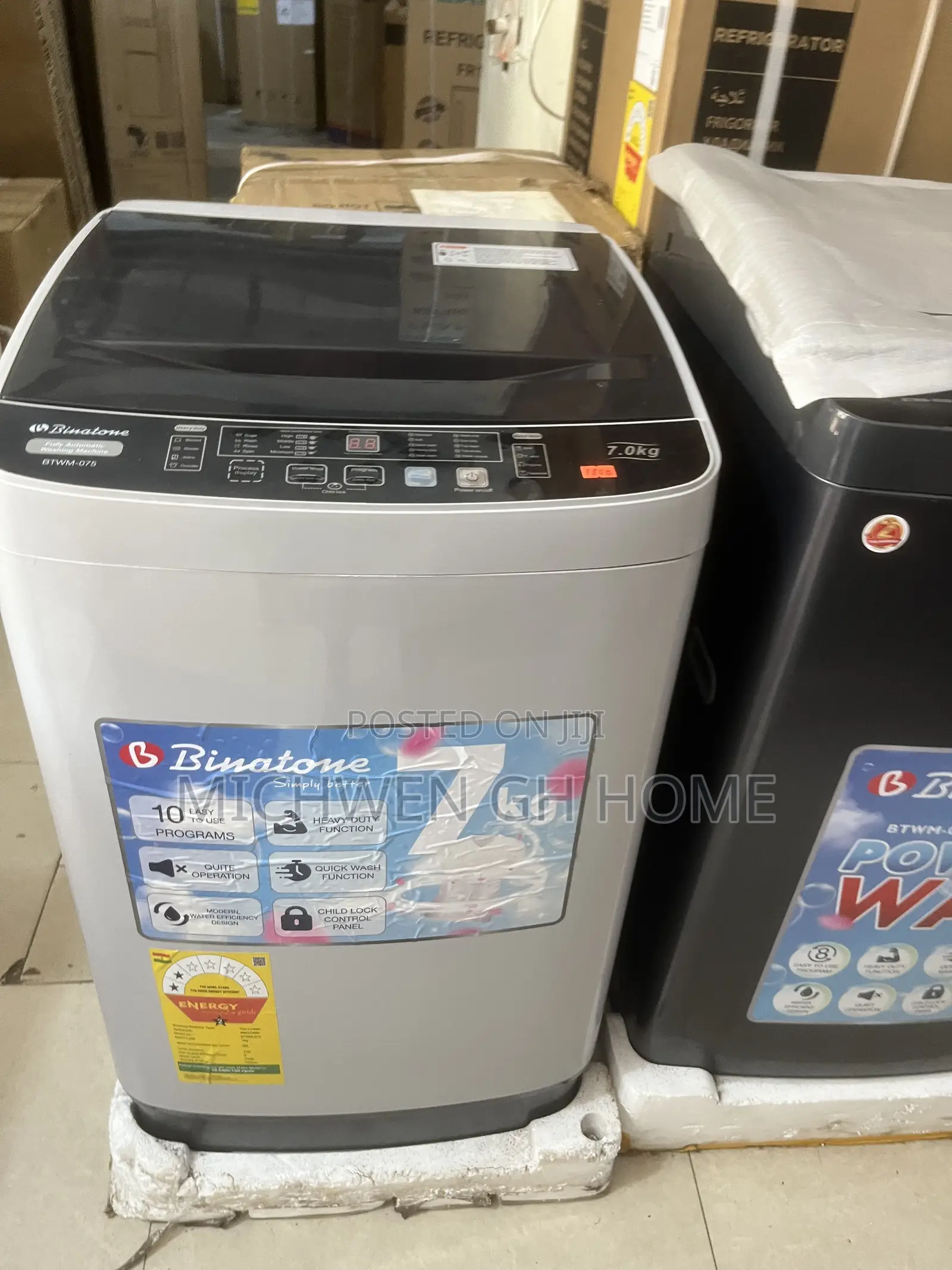 Binatone Fully Automatic Washing Machine Topload 7kg