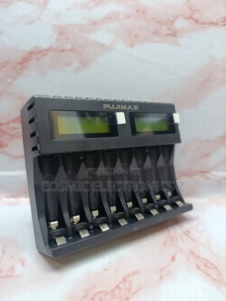 PUJIMAX 8-Slot Smart LCD AA AAA Battery Charger